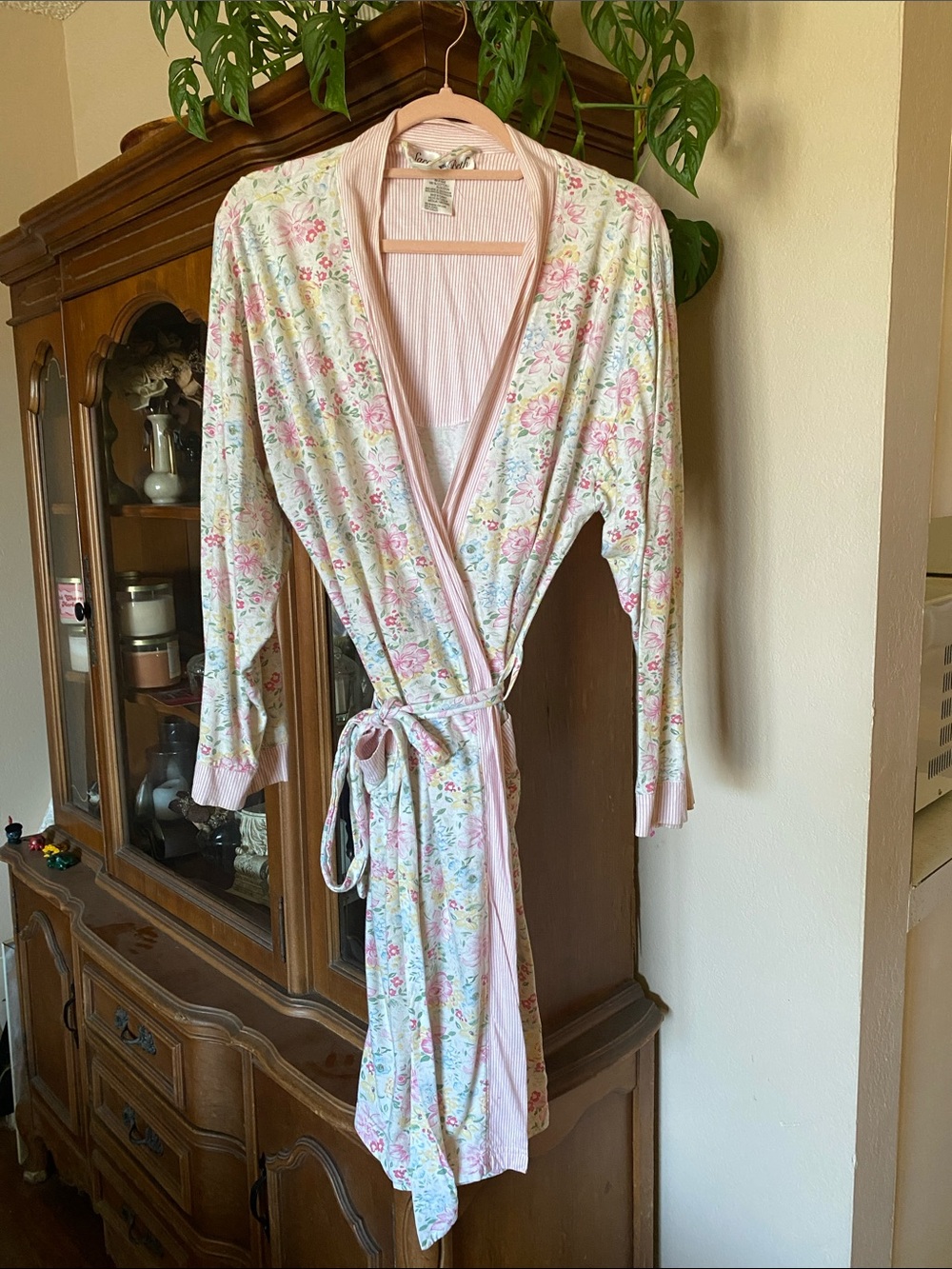 Women's Floral Tie-Waist Robe - Pink